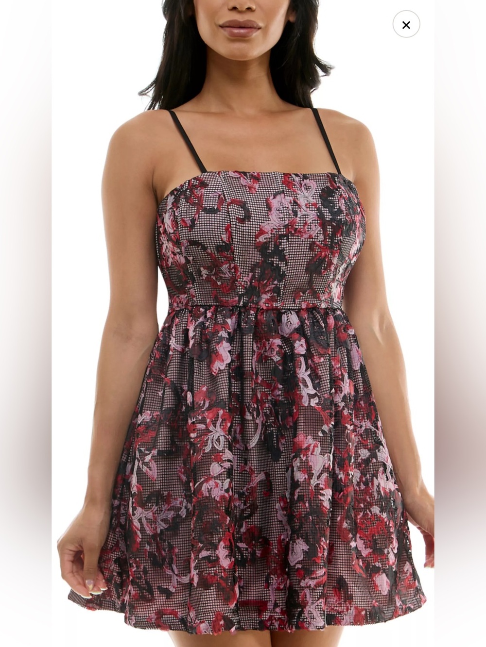 Juniors' Violet Weekend Corset Top Floral Fit & Flare Dress nwt